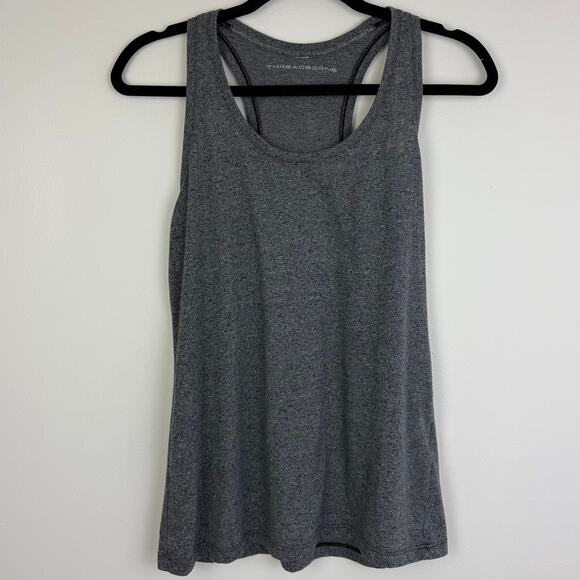 Under Armour Threadborne Womens Light Grey Heather Racerback Active Tank Top - Picture 1 of 7